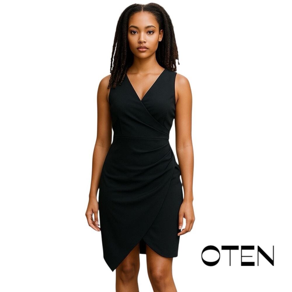 OTEN Black Asymmetrical Sleeveless Dress NWT Size L